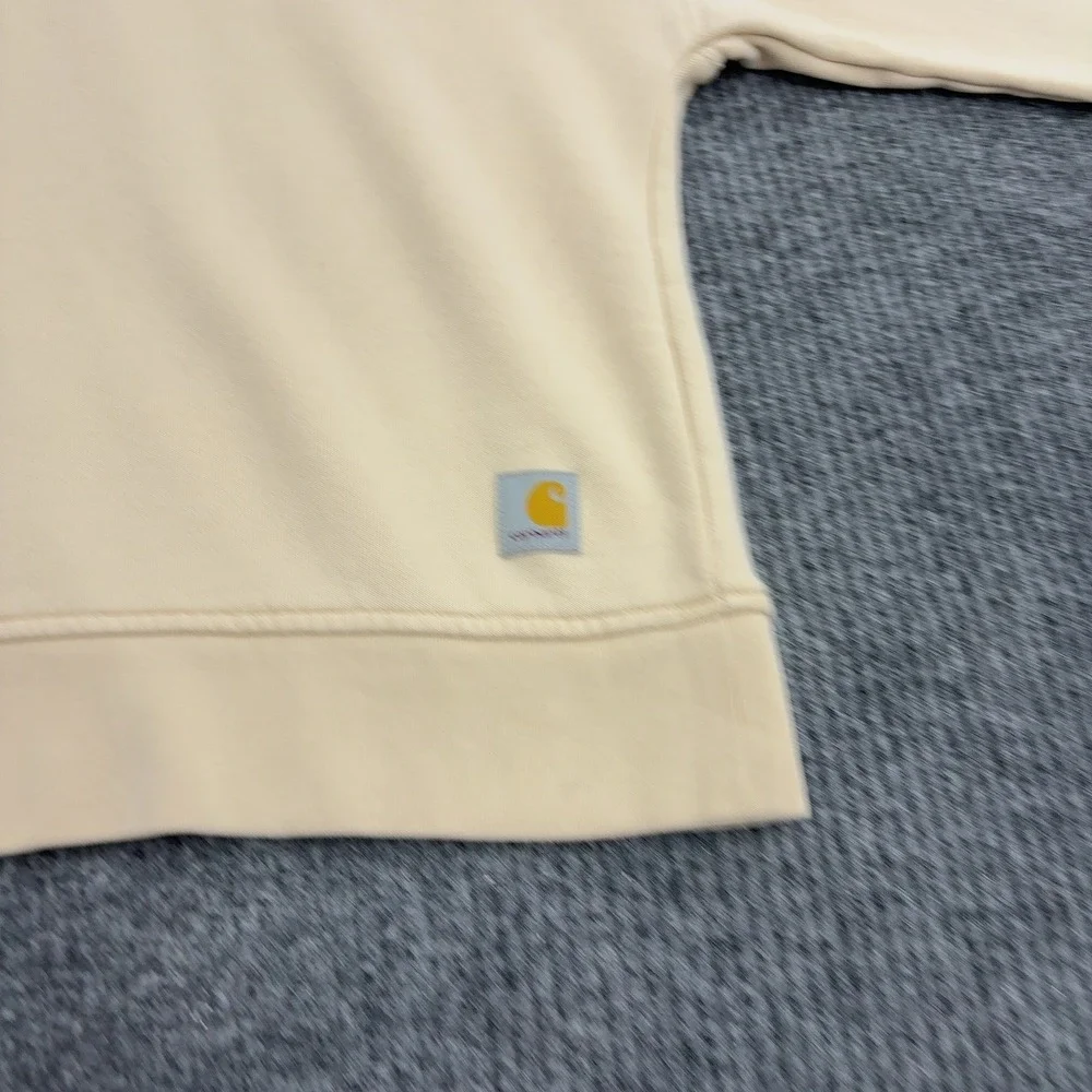 Carhartt Sweatshirt Womens L Yellow Cotton Henley Loose Fit Gorpcore Casual